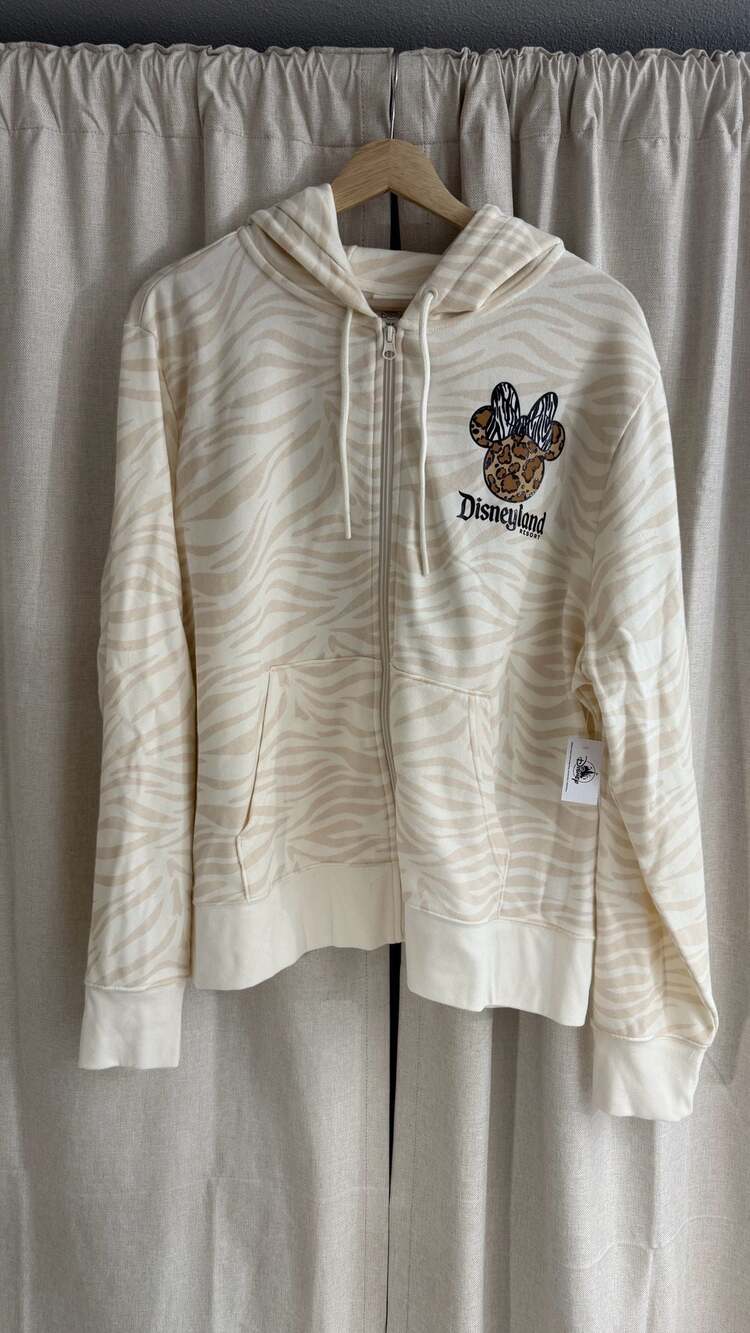 Disneyland Resort Zebra Print Minnie Mouse Zip-Up Hoodie